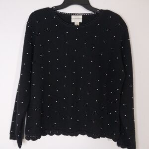 Christopher & Banks Size L Black Knit Sweater